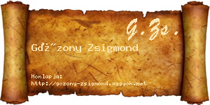 Gózony Zsigmond névjegykártya